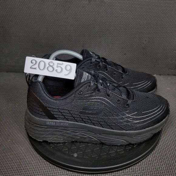 Skechers Work Relaxed Fit Shoes Womens Sz 9 Black Red Slip Resistant Work Sneake - Picture 1 of 10